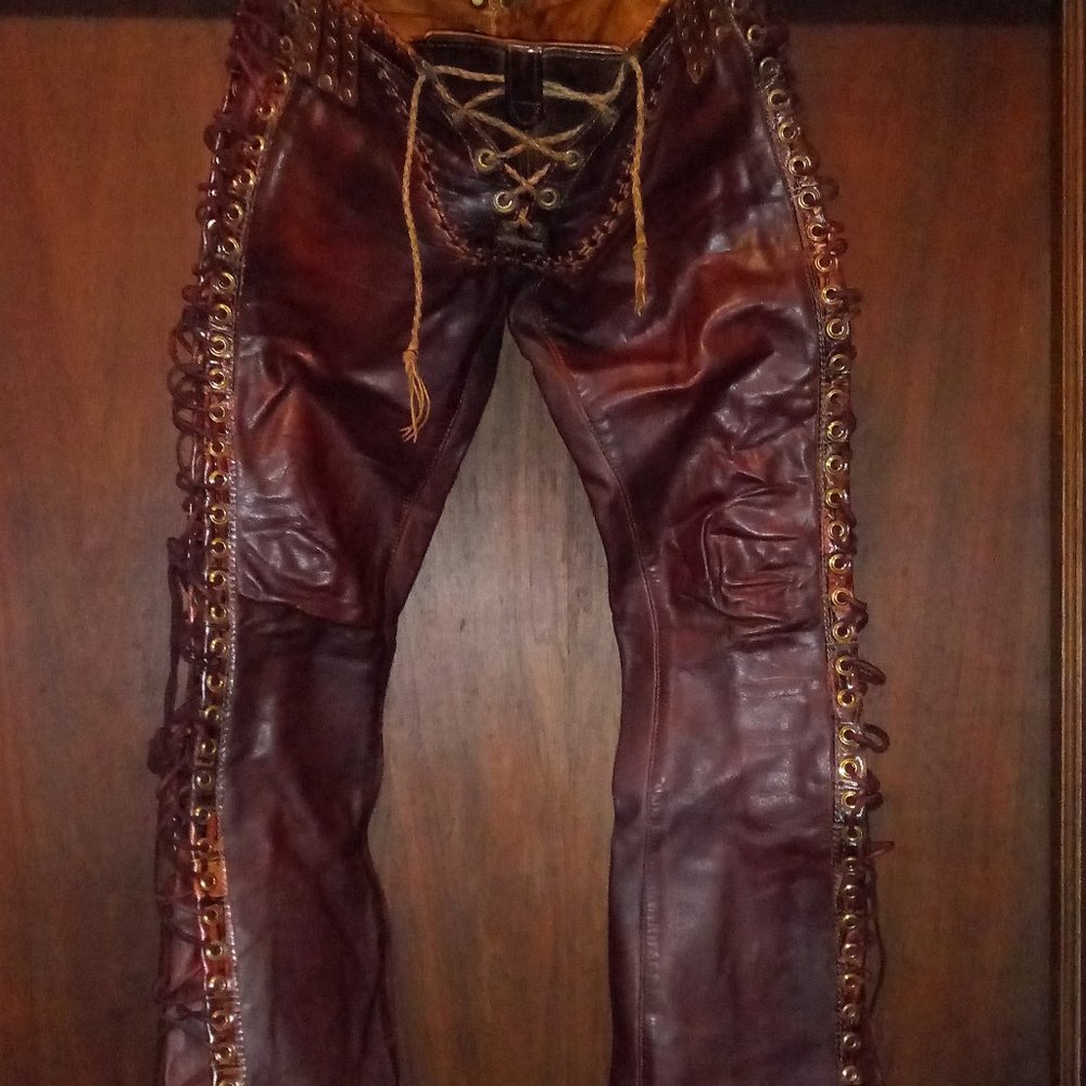 Agatha Blois/NYC Custom Leather Ox Blood Pants